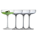 Set of 4 6 Oz Crystal Clear Stemmed Coupe Glasses J2218