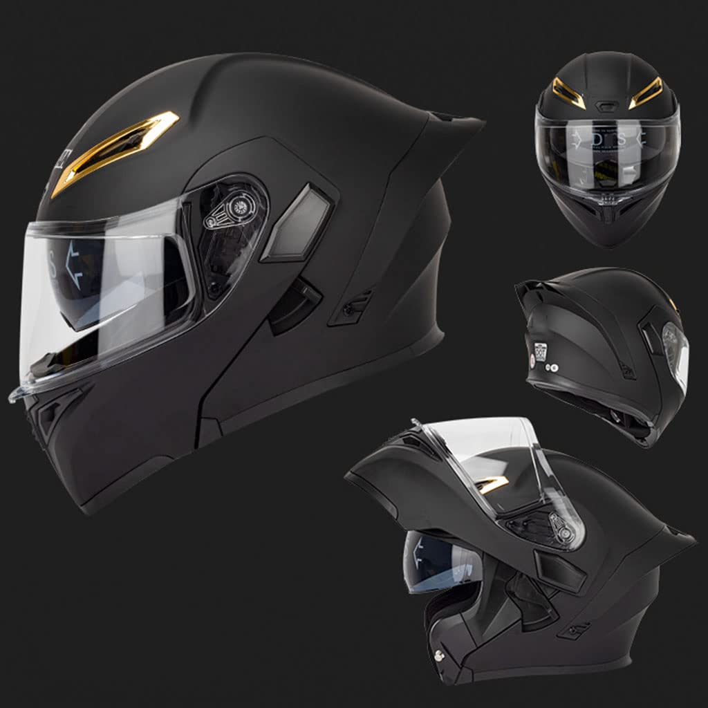 Black Carbon Fiber Modular Motorcycle Helmet H747