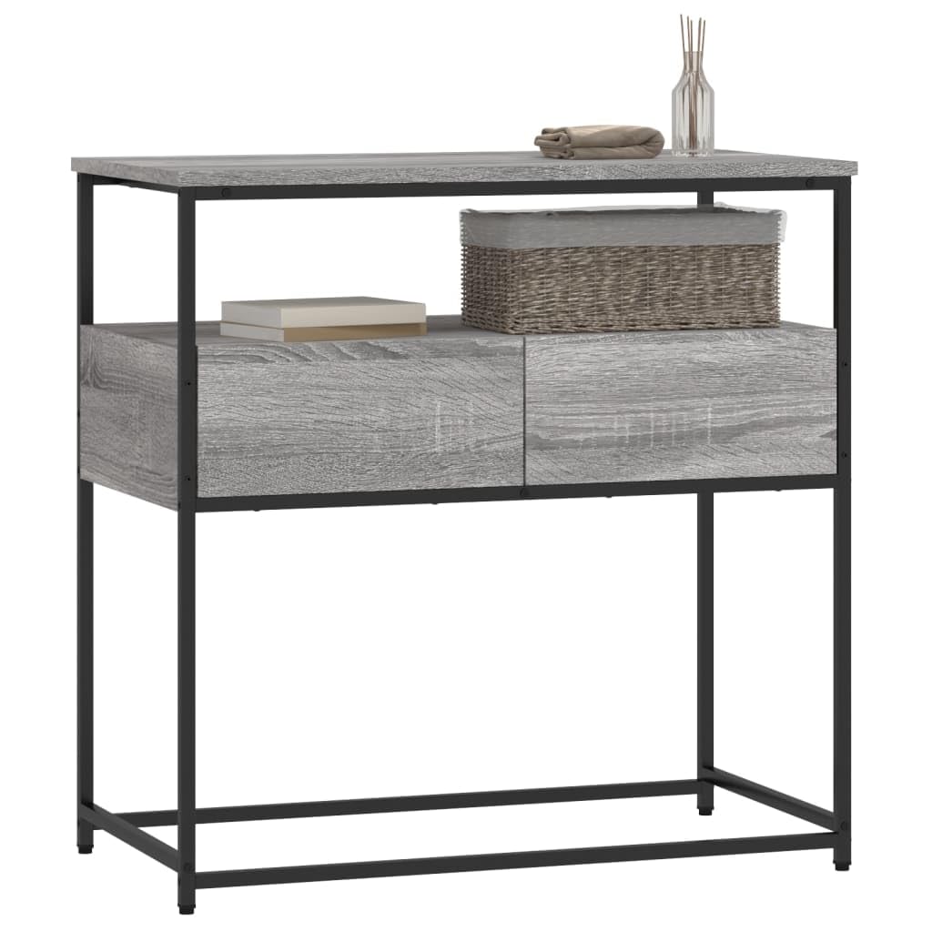 Brown Oak Look Console Table with 2 Drawers and 1 Shelf H379928