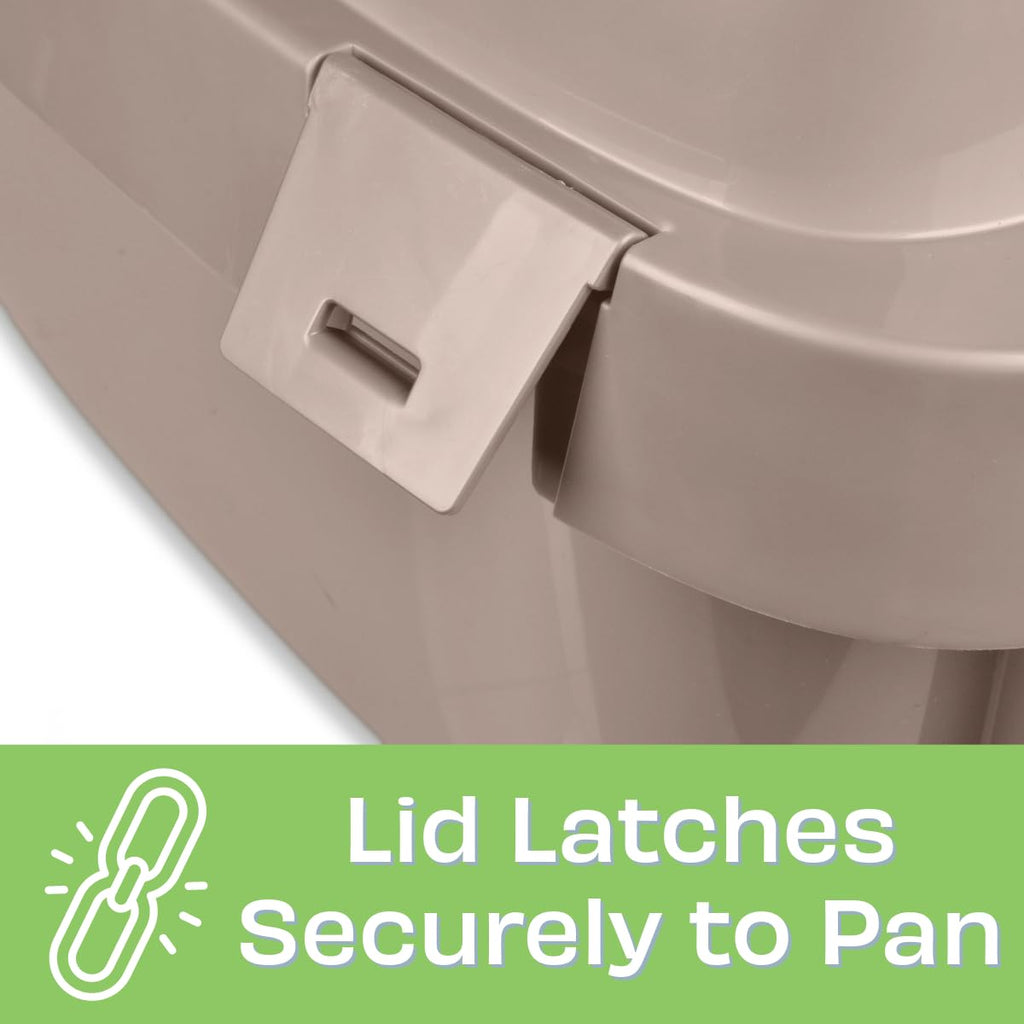 Large Enclosed Sifting Cat Pan with Odor Door, Hooded, Beige N623480