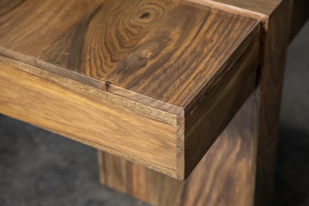 Sheesham Wood Square Coffee Table with Wooden Legs B316
