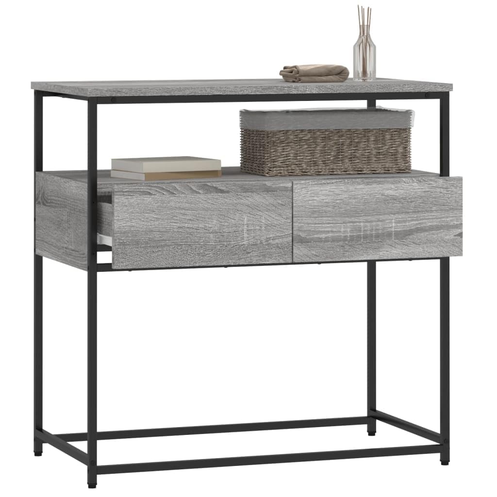Brown Oak Look Console Table with 2 Drawers and 1 Shelf H379928