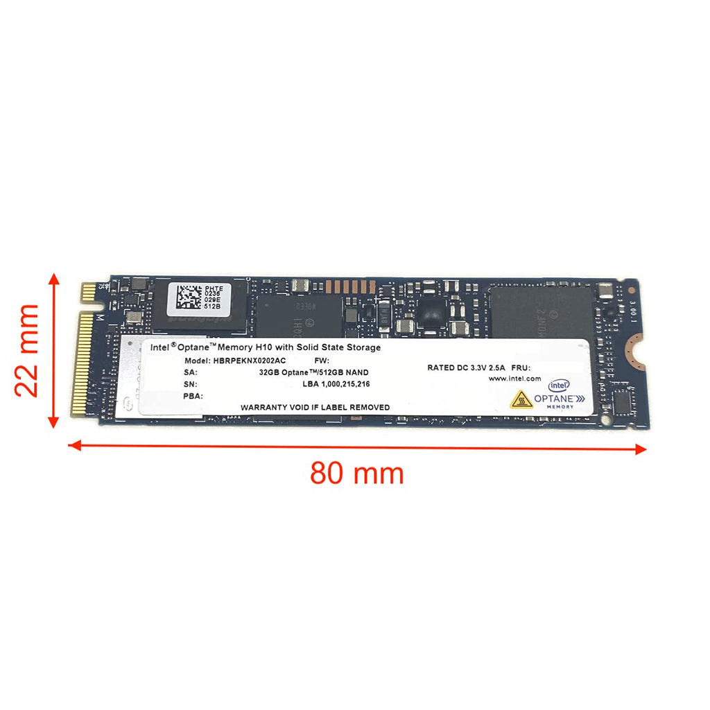 32GB Optane Memory with 512GB SSD M.2 2280 NVMe PCIe Gen3 x4 F103301