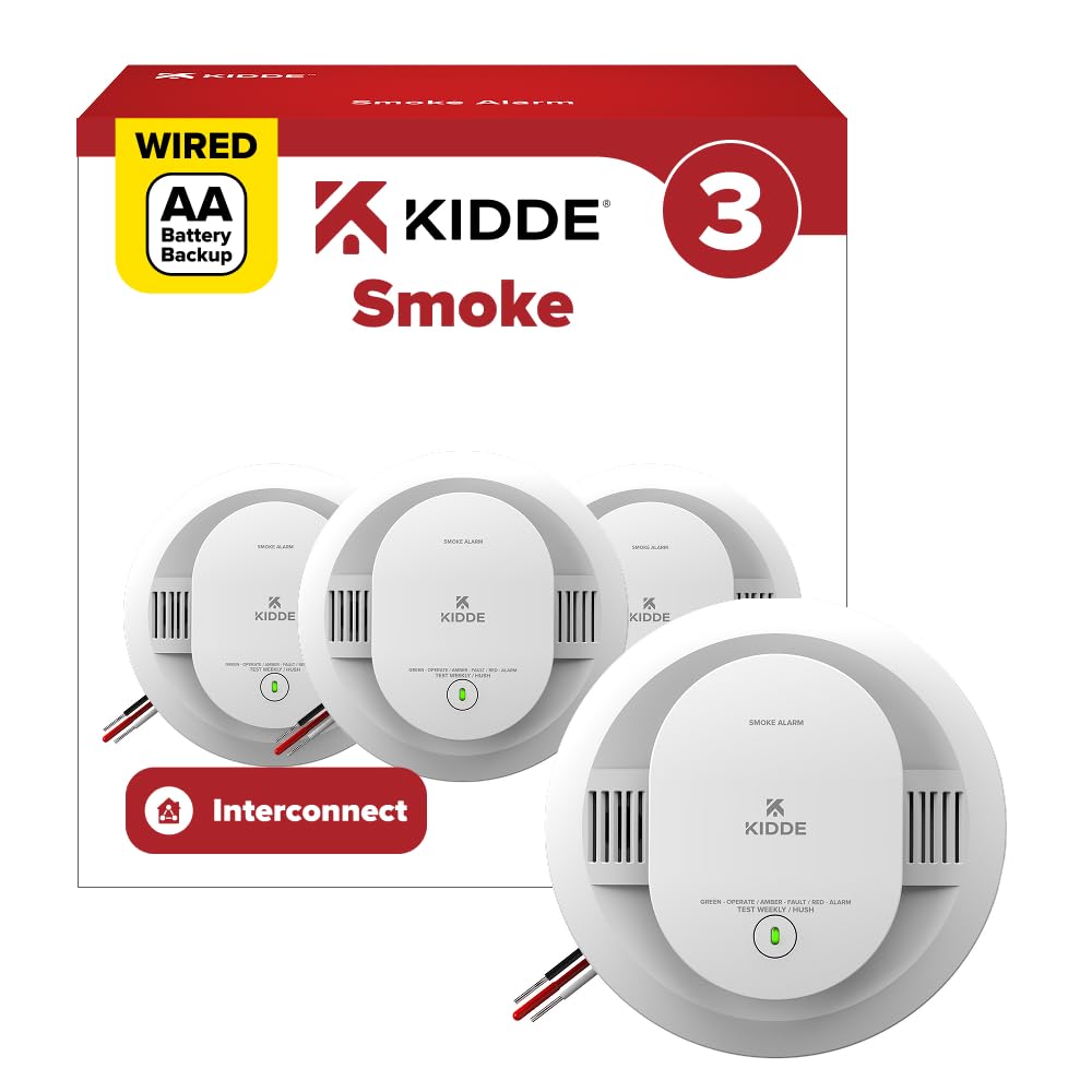 Smoke Detector, Hardwired with AA Battery Backup, 3 Pack X42994