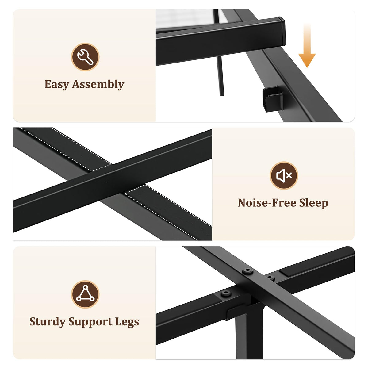Twin Metal Bed Frame with Storage Headboard E190
