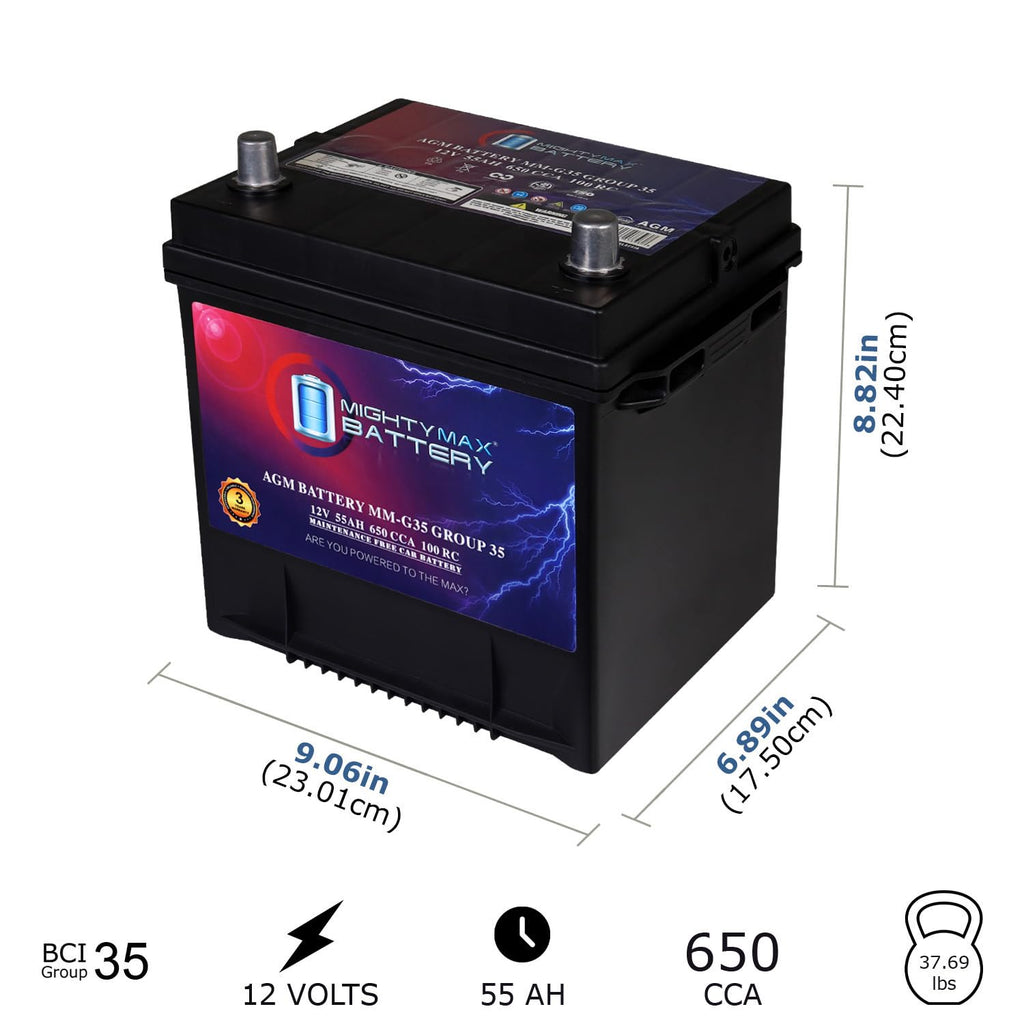 12V 55Ah AGM 650 CCA Replacement Battery S6285
