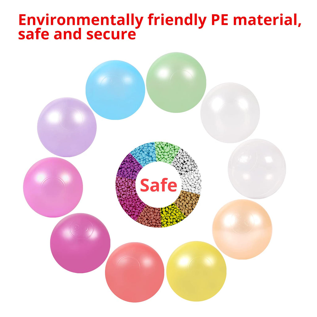 Pack of 100 200 500 BPA Free Non-Toxic Crush Proof Plastic Ball Pit Balls L472537