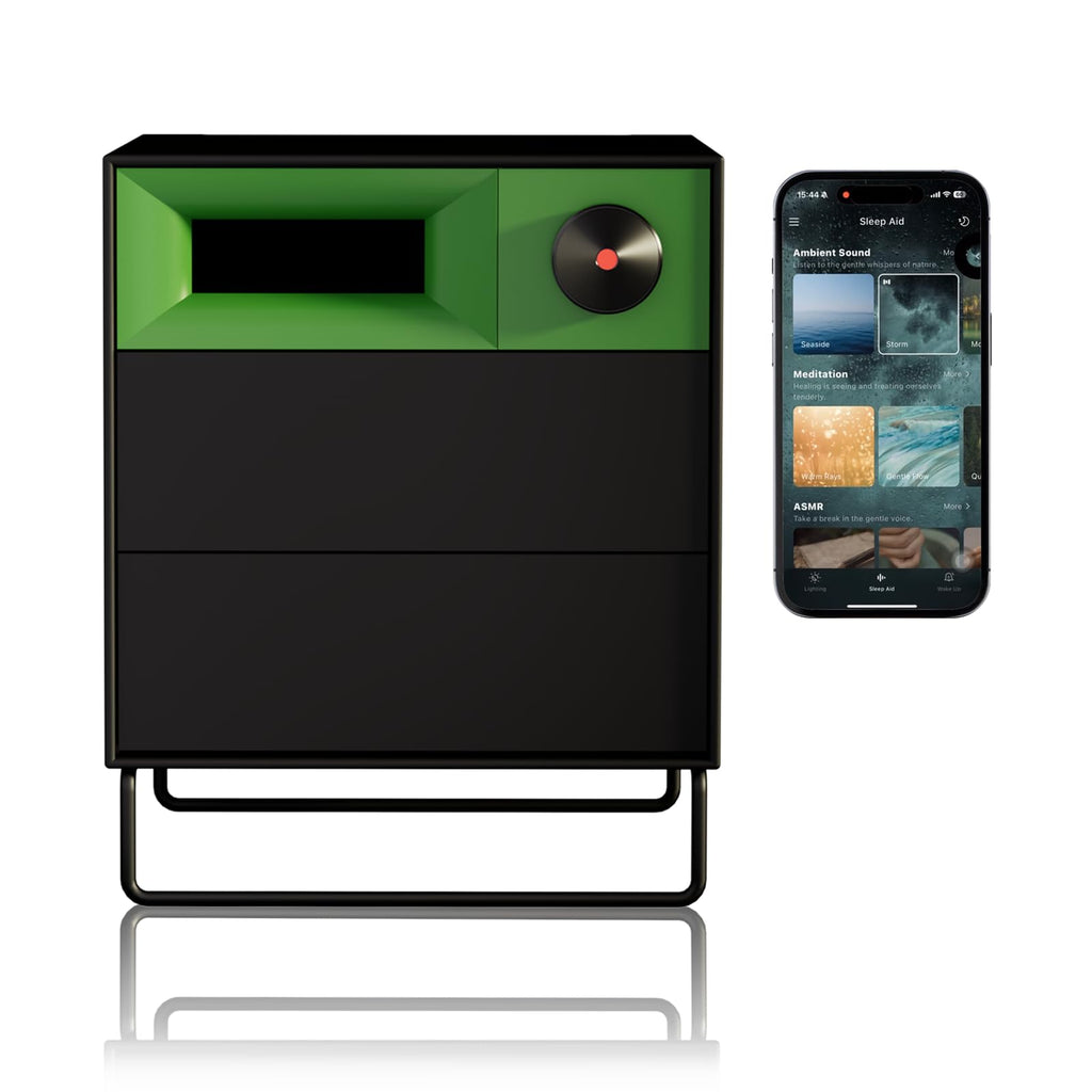 Bluetooth Wireless Charging Speaker Nightstand with 2 Drawers J15040