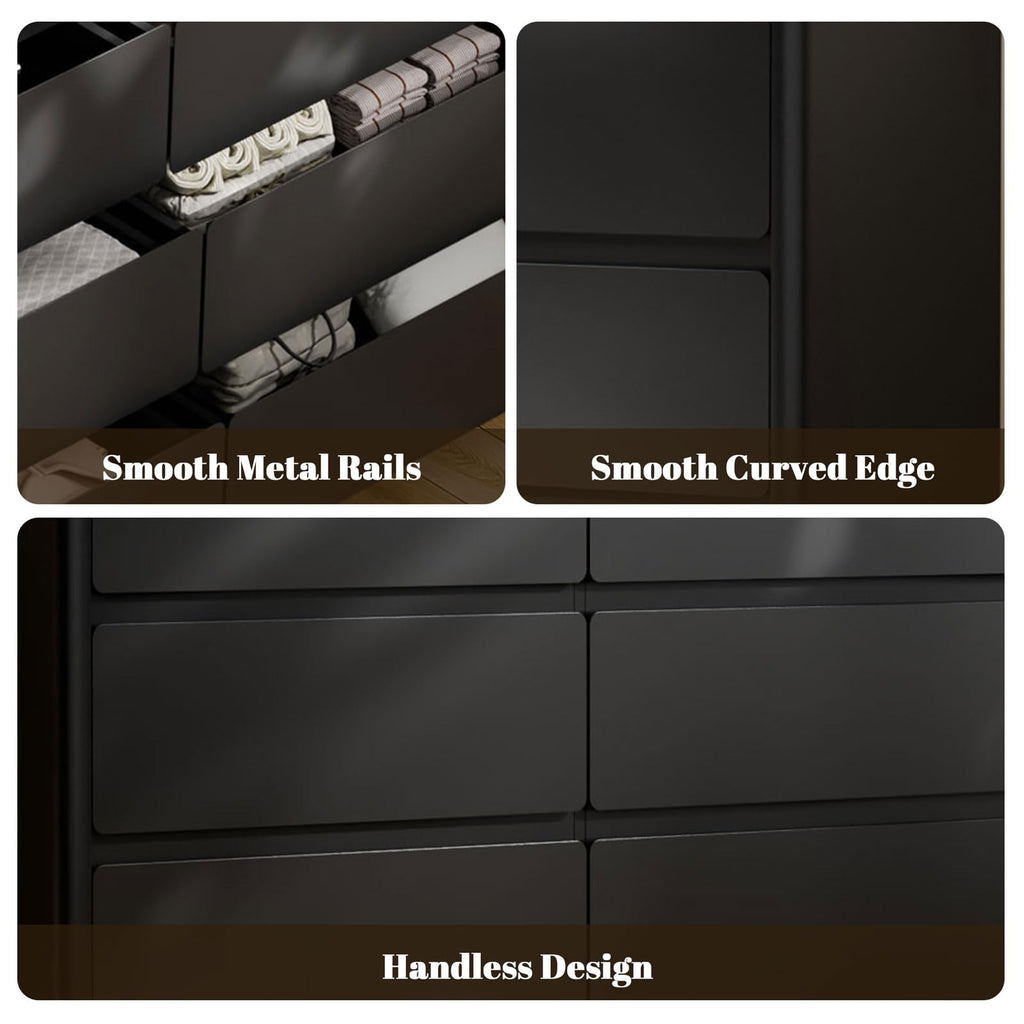 Black 9 Drawer Dresser with LED Lights Z3380