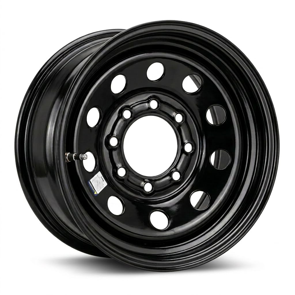 16x6 Black Modular Steel Trailer Wheels 8 Lug D10082