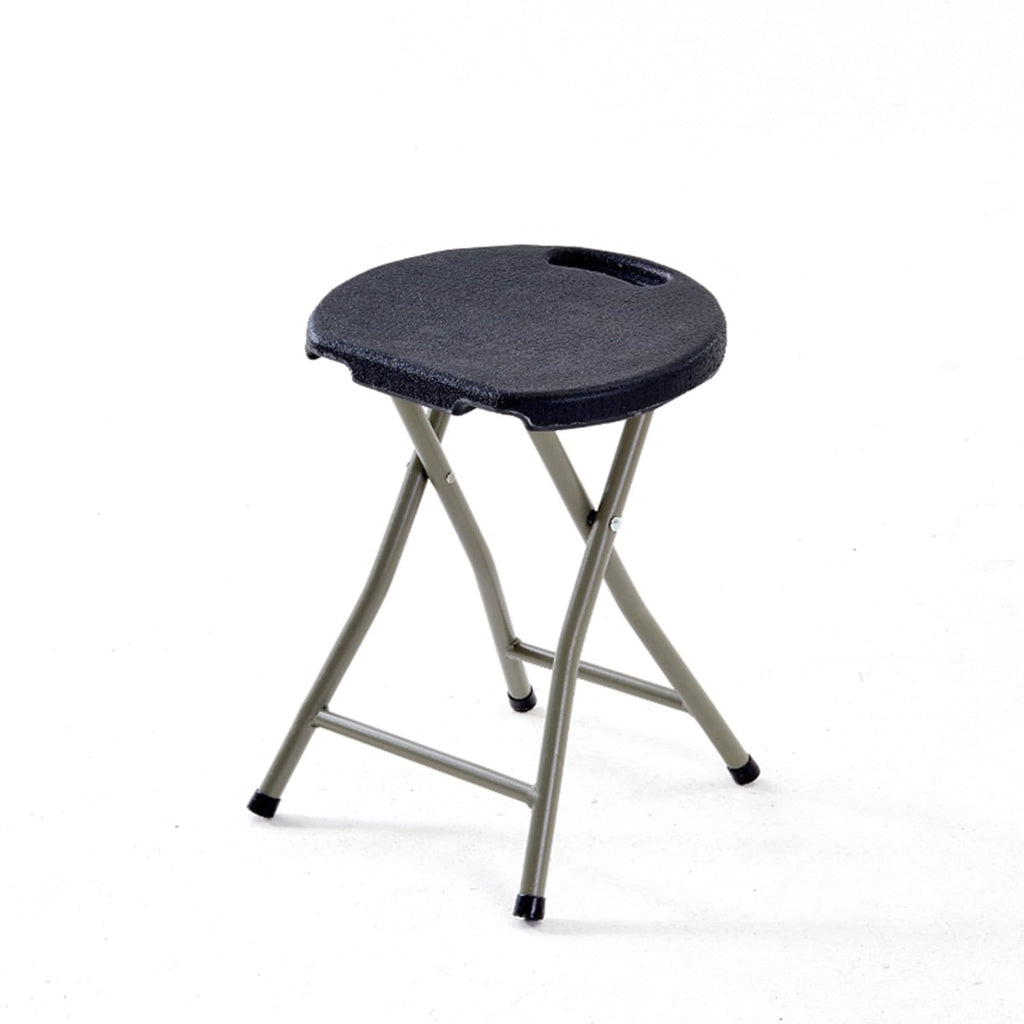 18 Inch Portable Folding Stool with Handle, 500lbs Capacity Round Plastic Chair L986