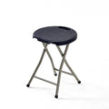 18 Inch Portable Folding Stool with Handle, 500lbs Capacity Round Plastic Chair L986