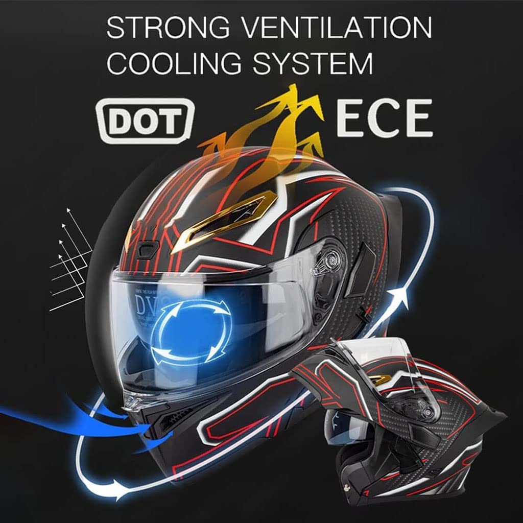 Black Carbon Fiber Modular Motorcycle Helmet H747