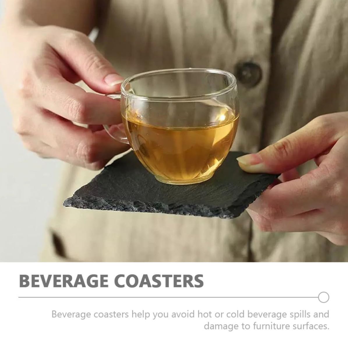 Natural Stone Decorative Cup Coaster Set X956