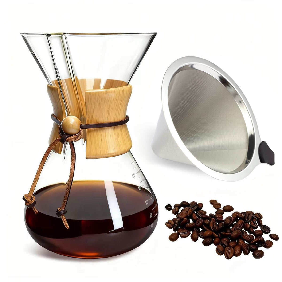 Glass 10 Cup Coffee Pour Over Set O30396