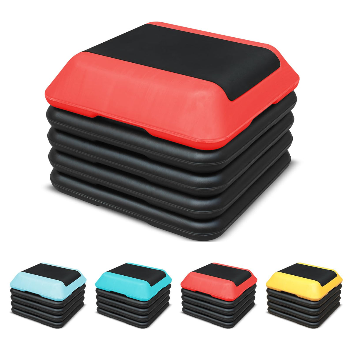 16"x16" Adjustable Exercise Aerobic Step Platform with 4 Risers W440