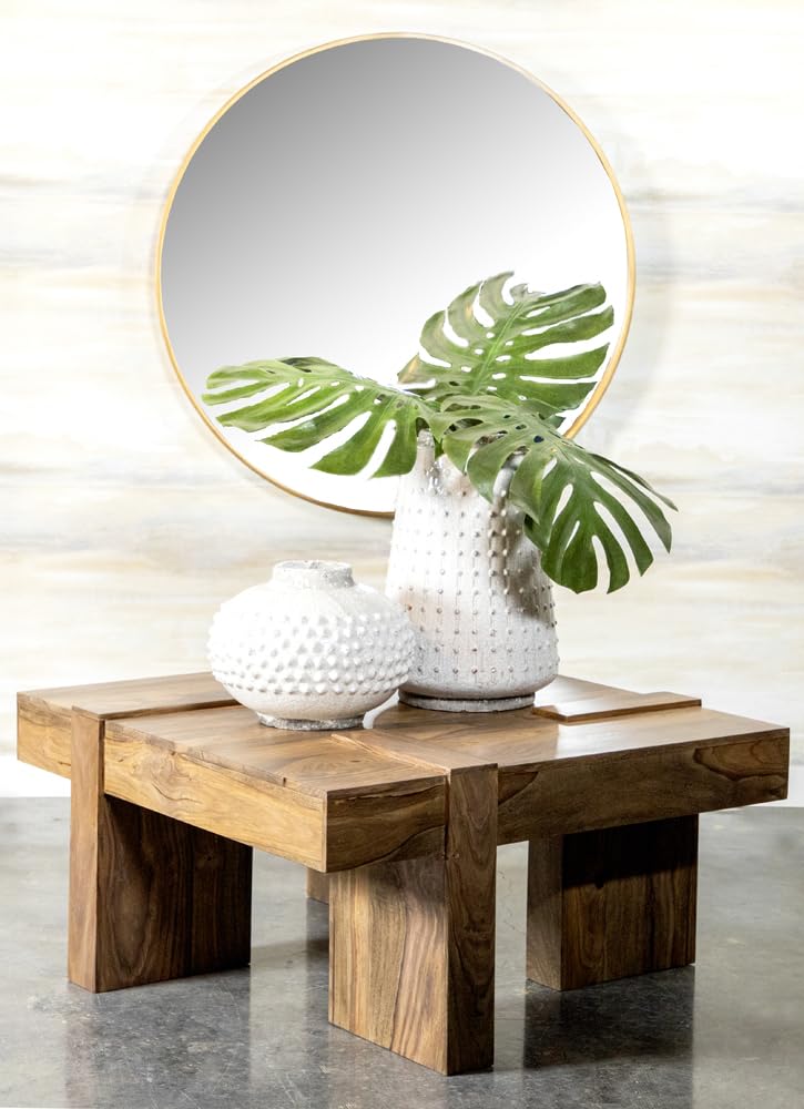 Sheesham Wood Square Coffee Table with Wooden Legs B316