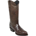 White Ostrich Print Leather Western Cowboy Boots X37679