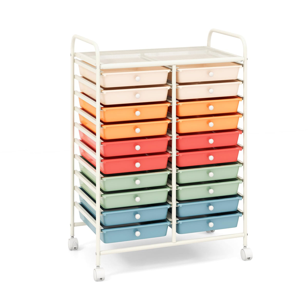 20 Drawer Rolling Storage Cart with Lockable Wheels N49418