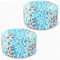 Inflatable Outdoor Ottoman 2 Pack Teal Grey B87826