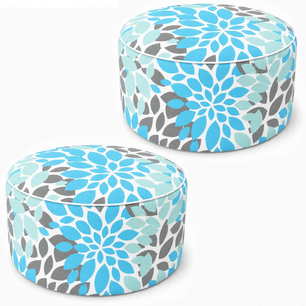 Inflatable Outdoor Ottoman 2 Pack Teal Grey B87826