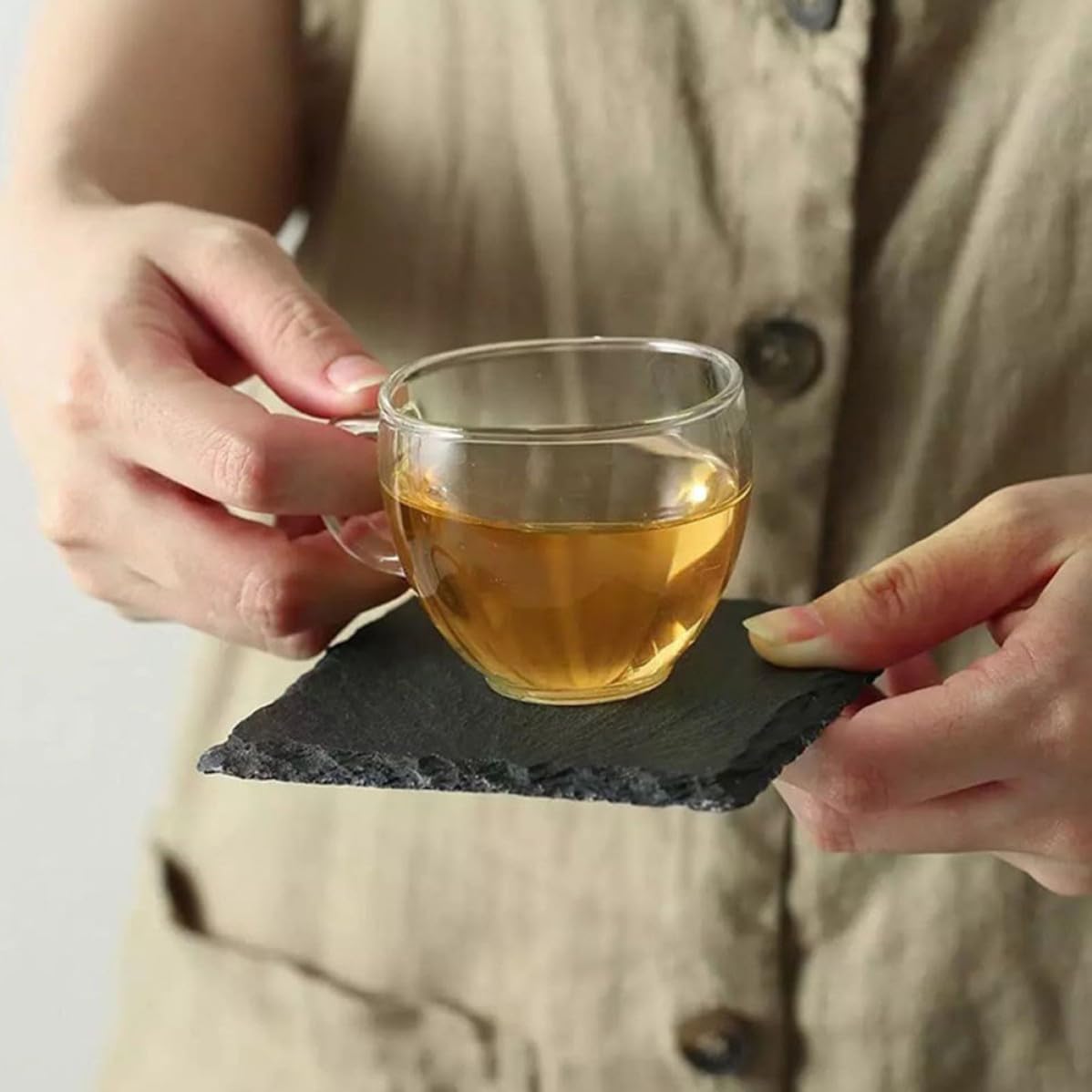 Natural Stone Decorative Cup Coaster Set X956