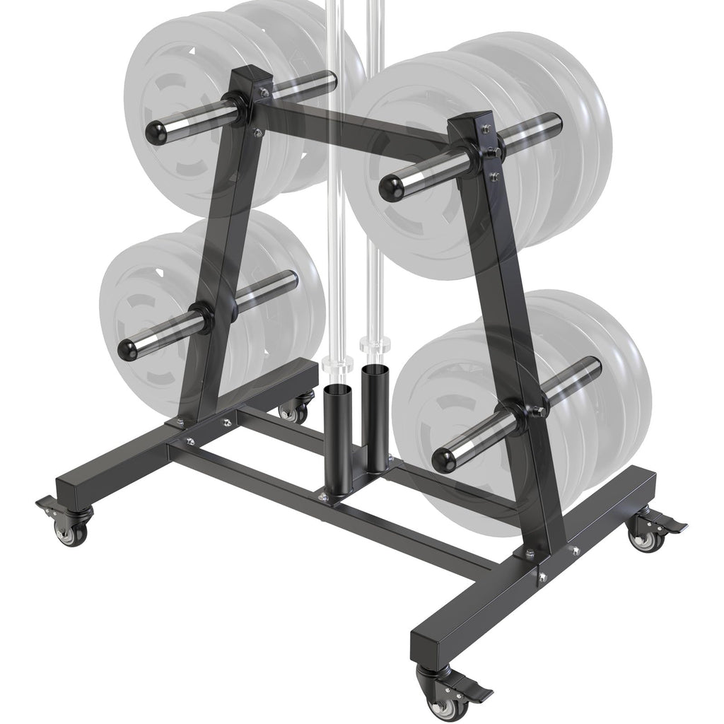 2" Olympic Weight Plate Tree Rack and Barbell Holders L330