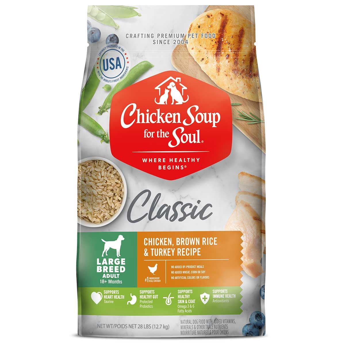 Large Breed Adult Dry Dog Food Chicken Brown Rice Turkey 28lb F485304