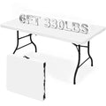 White 6ft Folding Table with Carrying Handle J881074