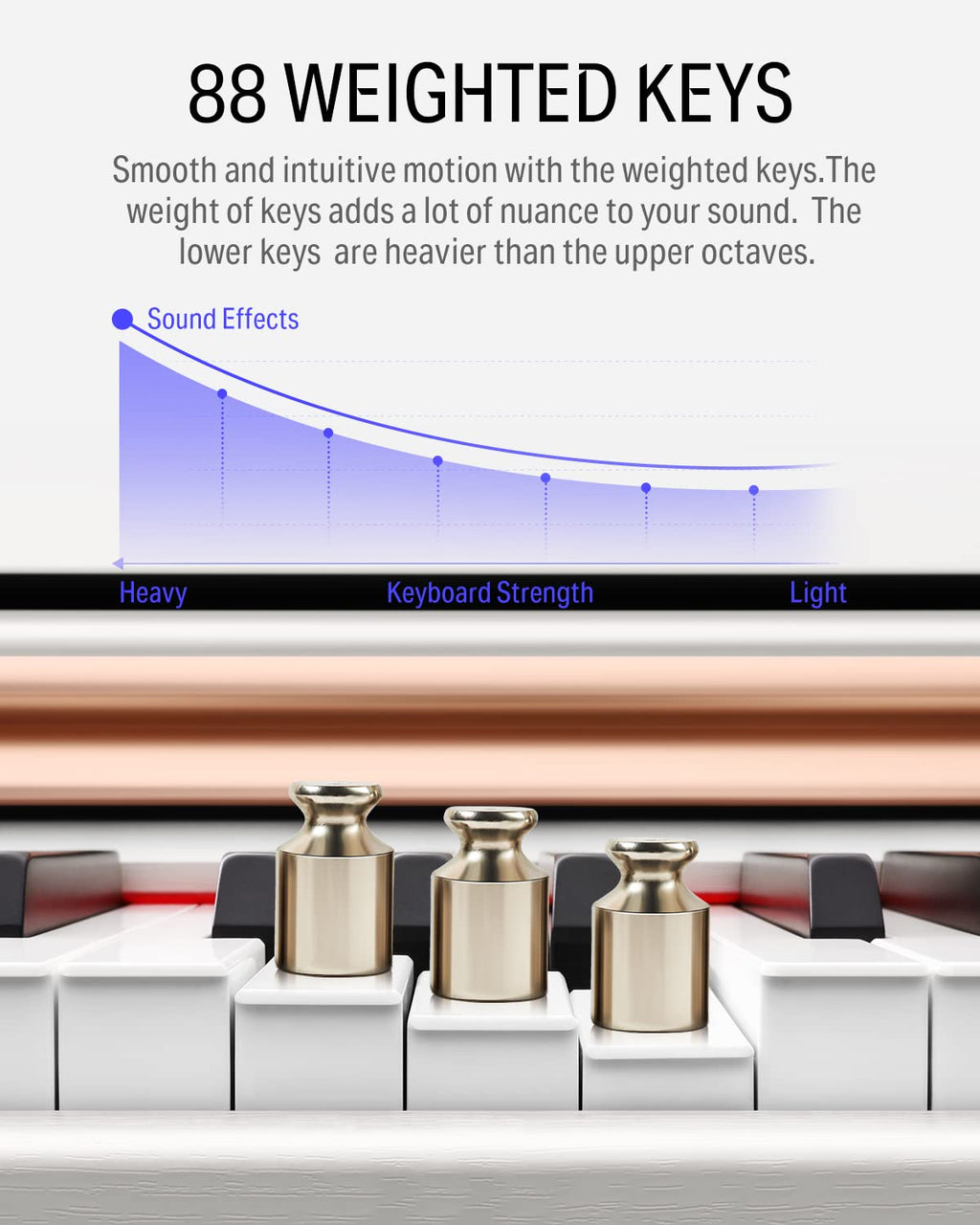 88-Key Weighted Action Digital Piano with Furniture Stand P2693