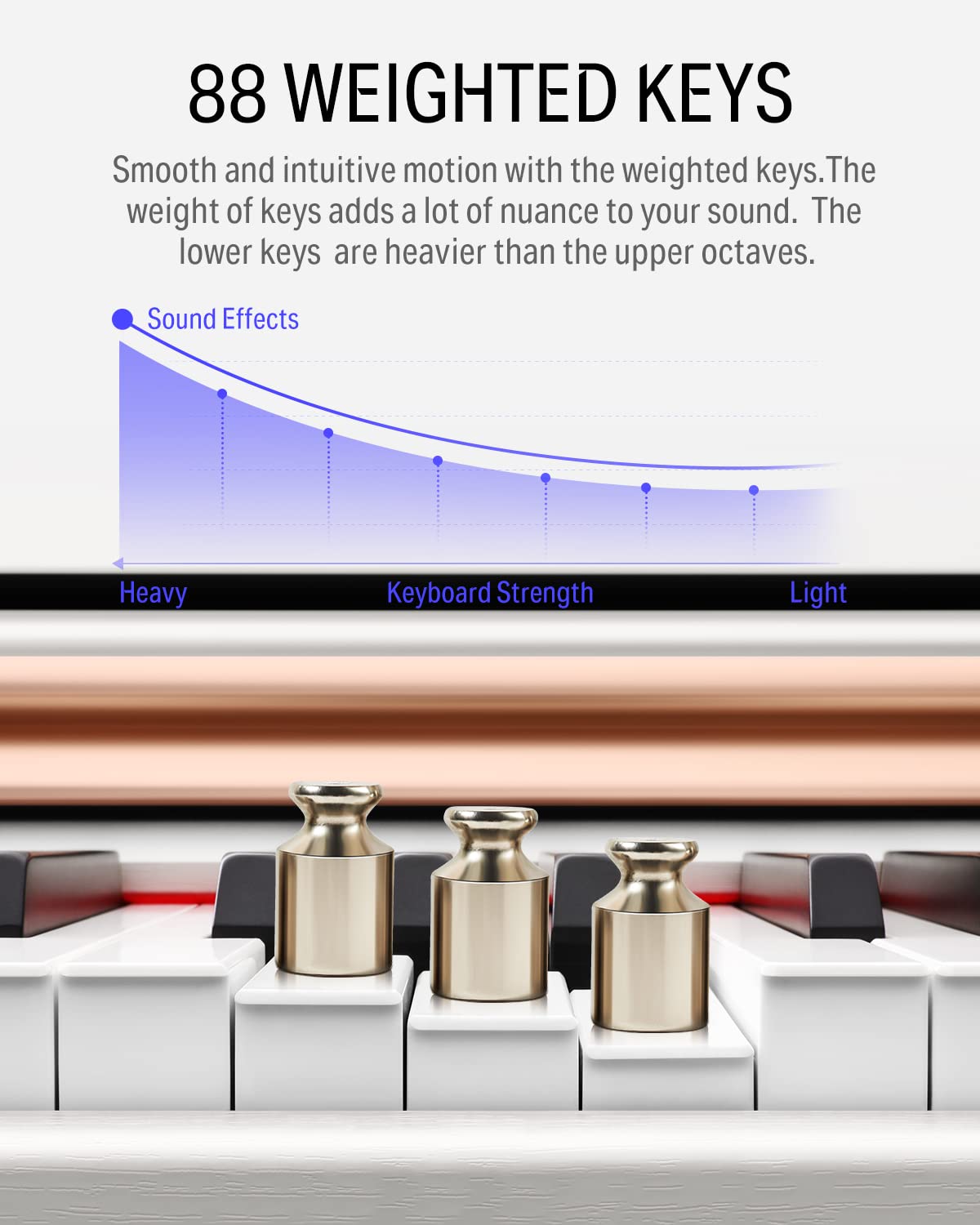 88-Key Weighted Action Digital Piano with Furniture Stand P2693