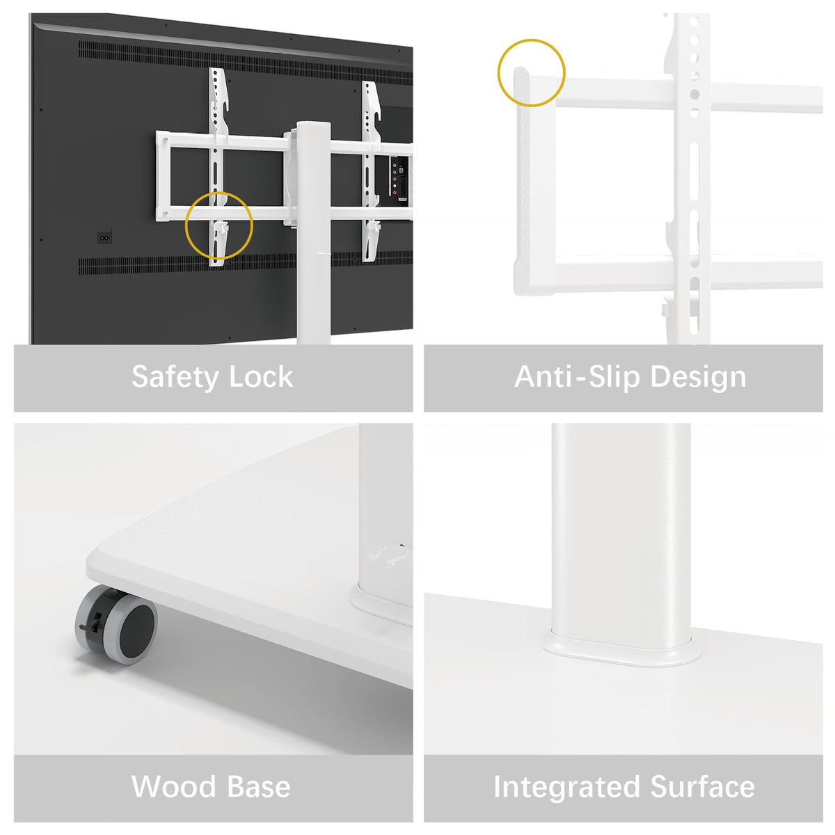 White Rolling TV Stand O515161