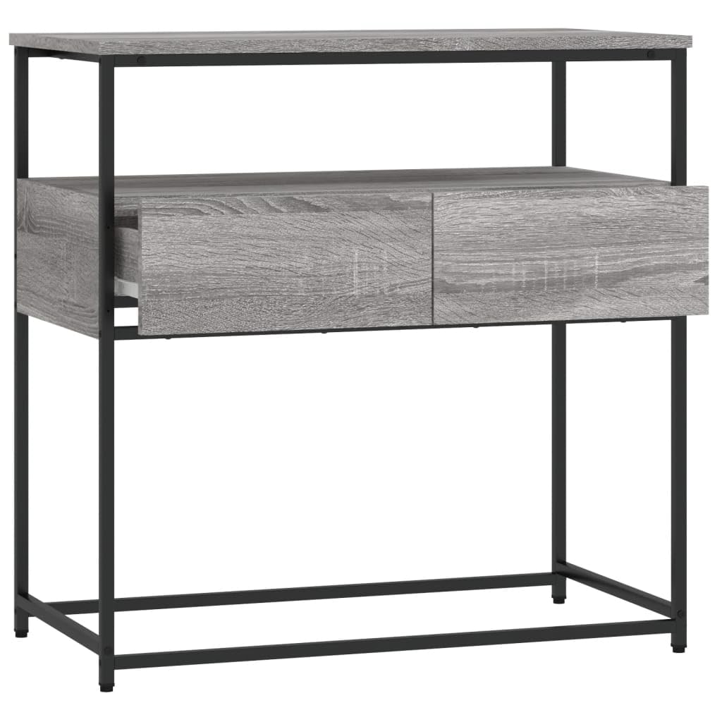 Brown Oak Look Console Table with 2 Drawers and 1 Shelf H379928