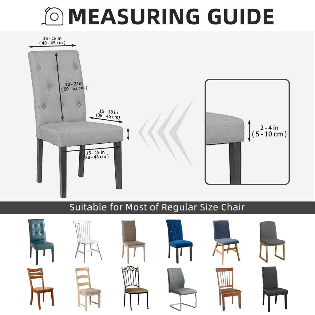 Black Stretch Dining Room Chair Slipcovers Set of 4 H64002