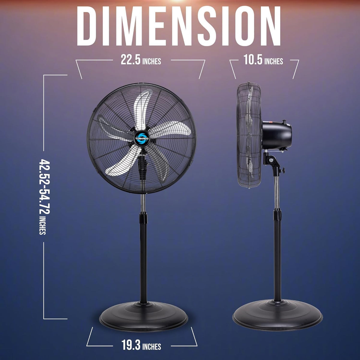 20 Inch High Velocity Oscillating Pedestal Fan E92765