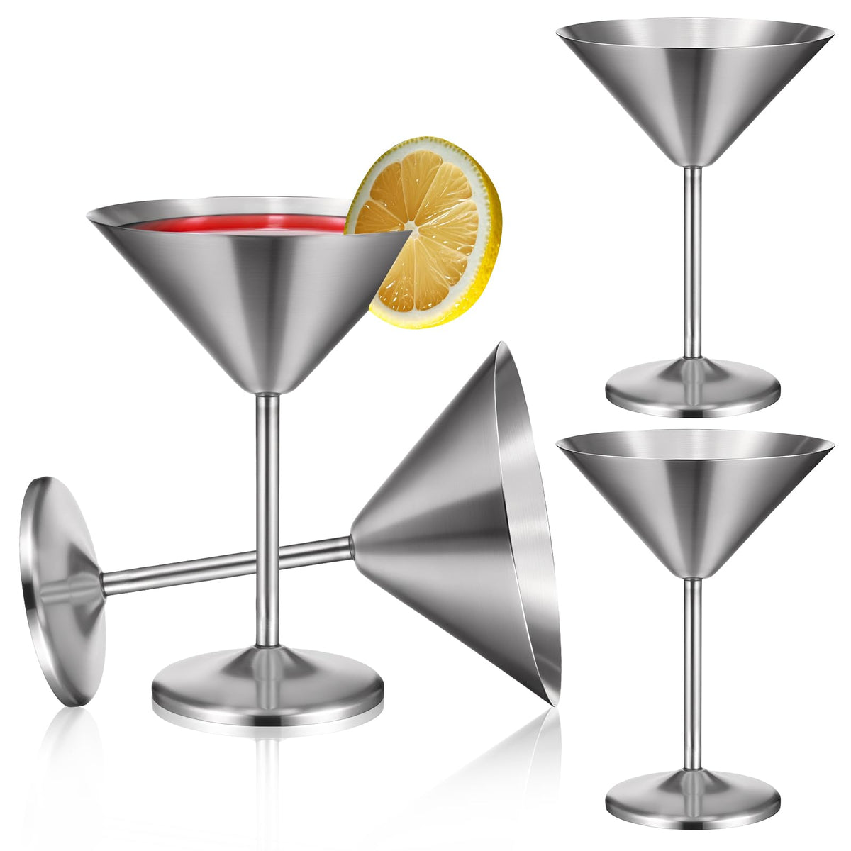 4-Pack Stainless Steel Martini Glasses 8.5oz N738601