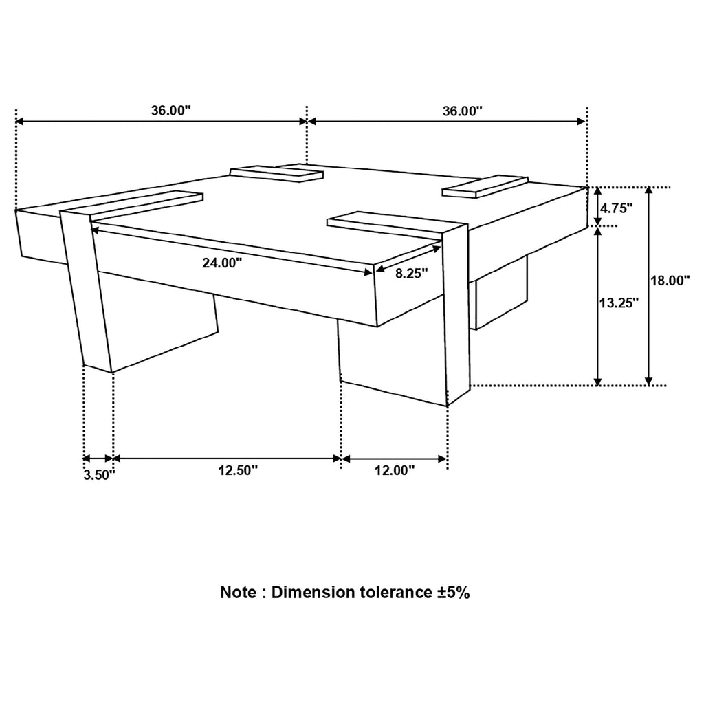 Sheesham Wood Square Coffee Table with Wooden Legs B316