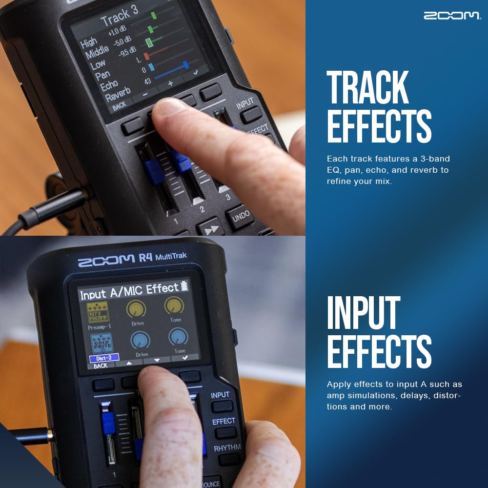 32-Bit Float 4-Track Recorder with Dual XLR/TS Inputs and Built-In Mic A58864