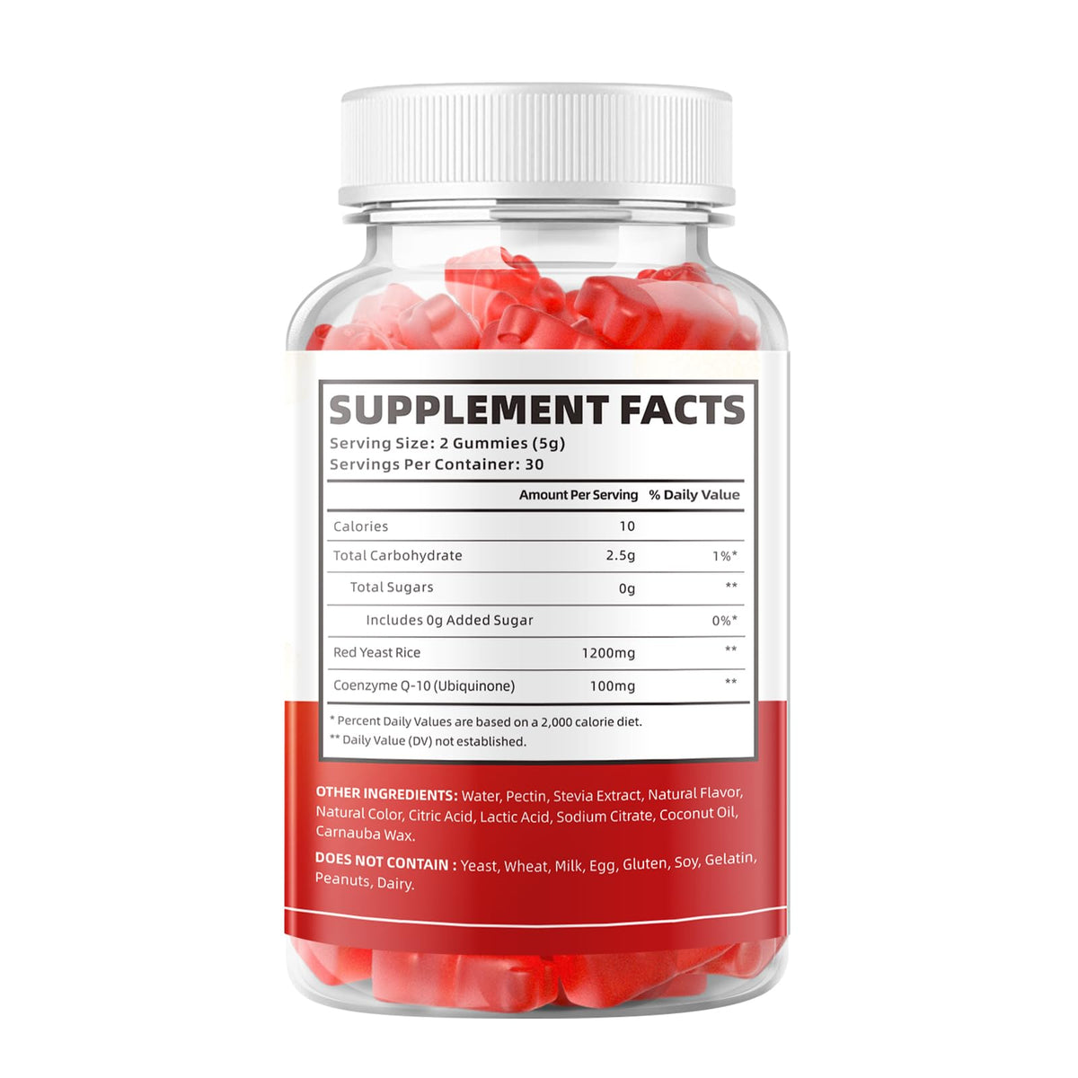 Sugar Free Red Yeast Rice with CoQ10 1200mg Strawberry Flavor 120 Count T29456