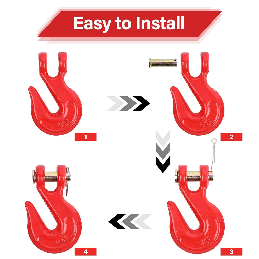 3/8'' Red Powder Coating Grade 80 Clevis Grab Hook O2618