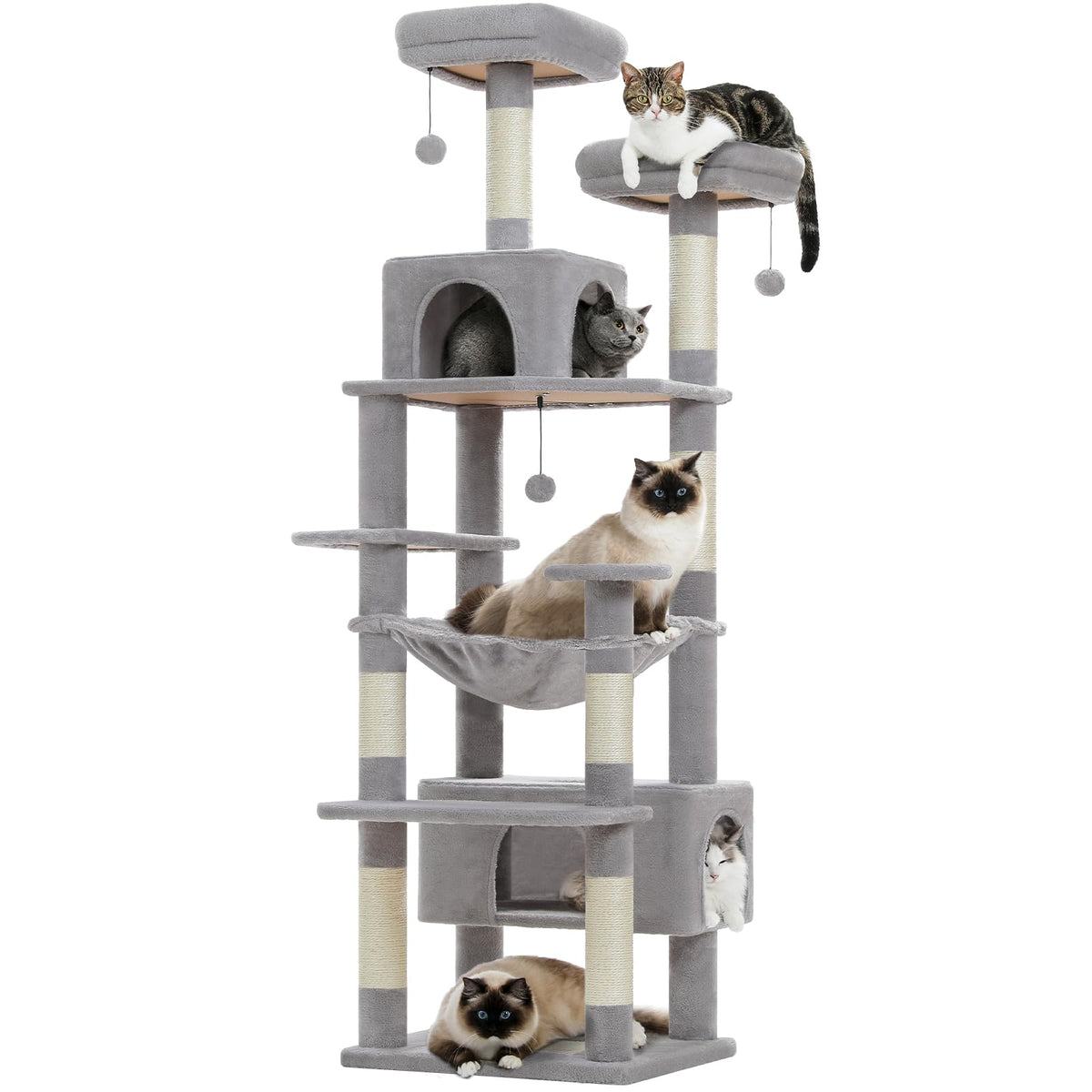 72" Cat Tree with Hammock & Condos Z82092