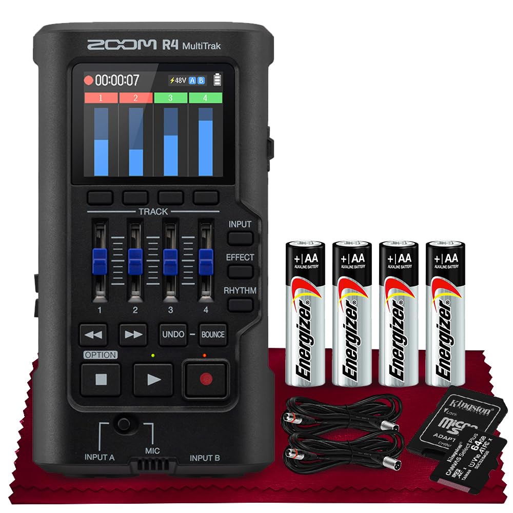 32-Bit Float 4-Track Recorder with Dual XLR/TS Inputs and Built-In Mic A58864
