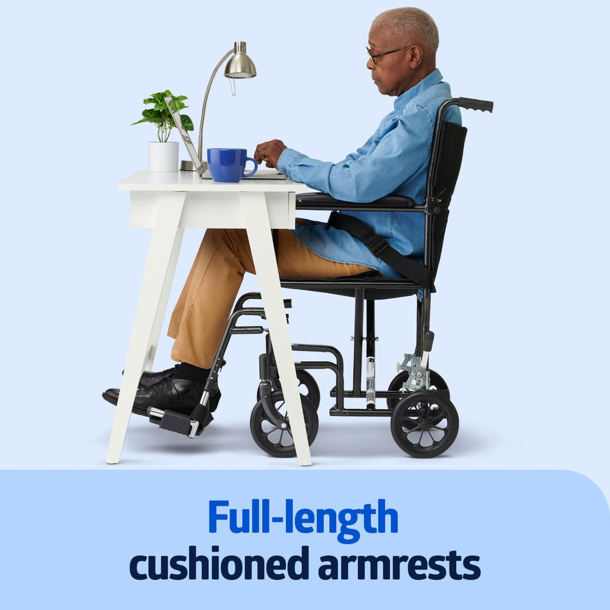 Folding Steel Transport Wheelchair with Swing-Away Footrests N298249
