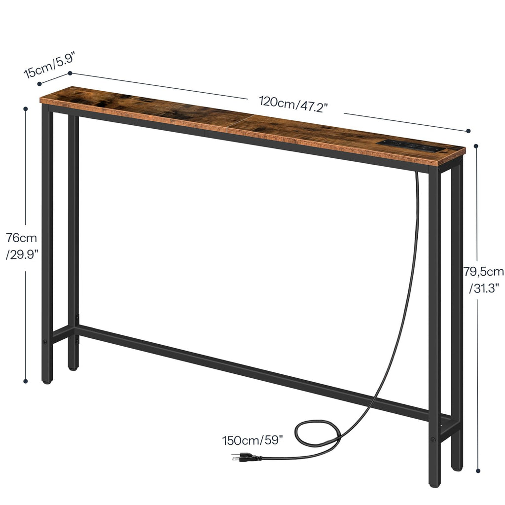 47.2" Narrow Console Table with Power Outlet C727208