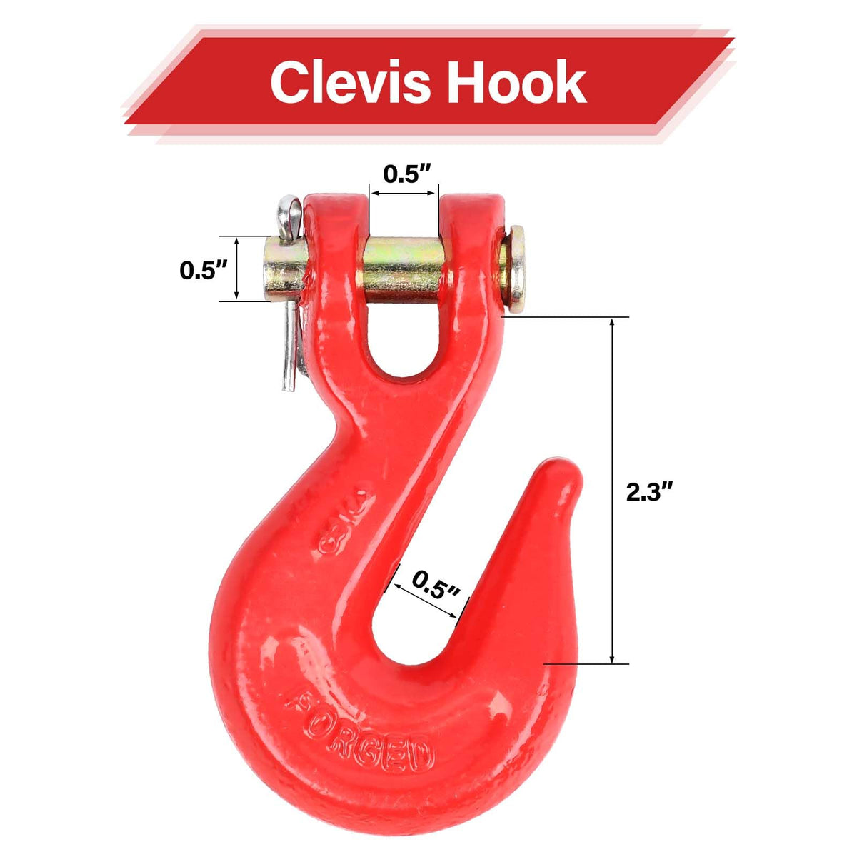 3/8'' Red Powder Coating Grade 80 Clevis Grab Hook O2618