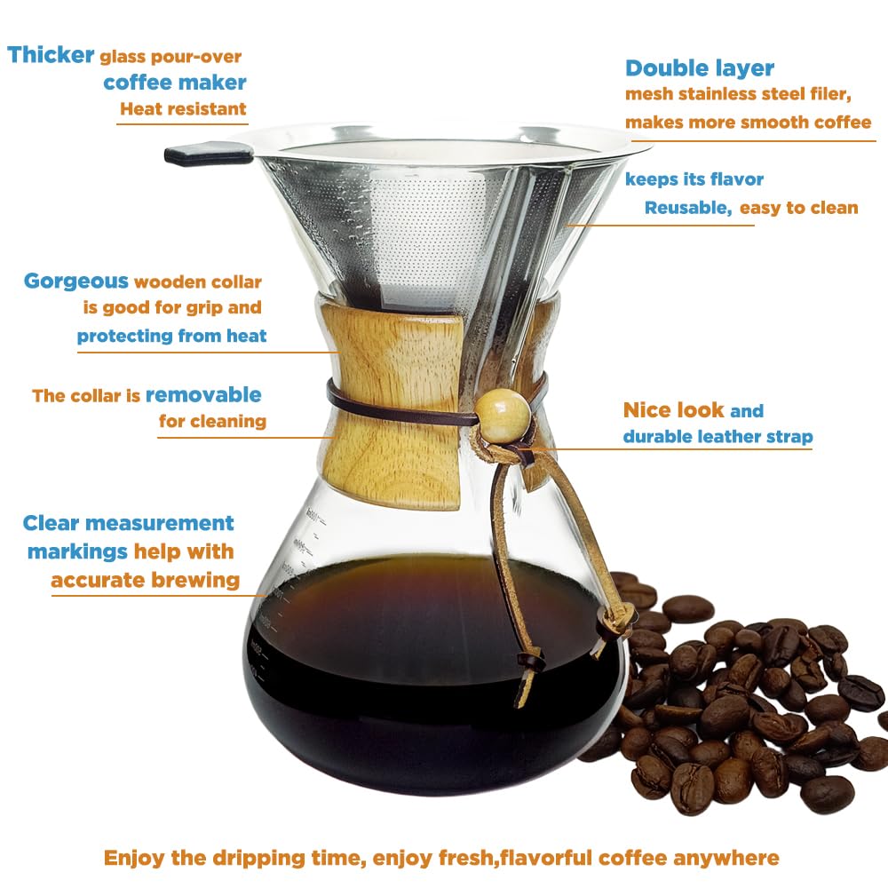 Glass 10 Cup Coffee Pour Over Set O30396