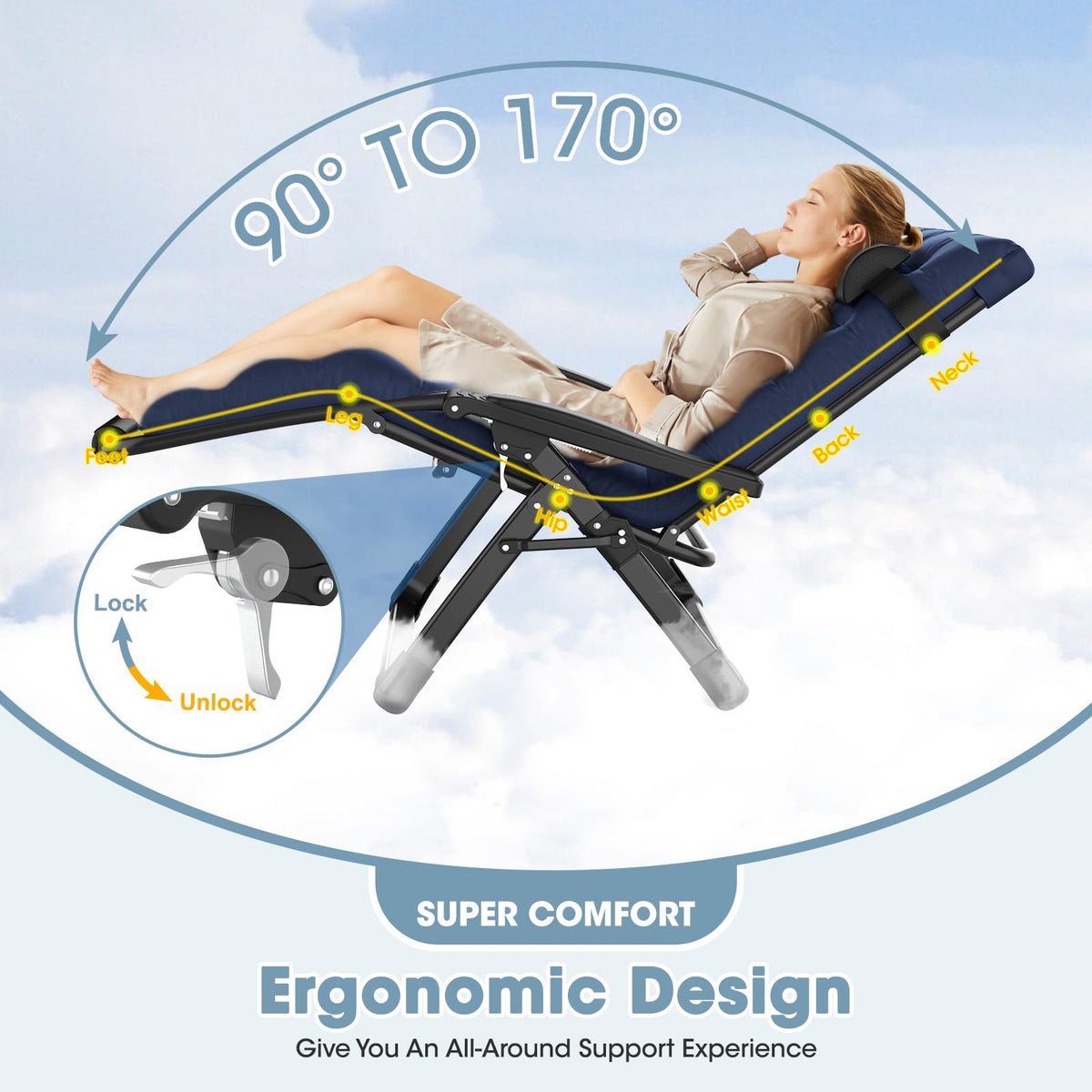 Oversized Zero Gravity Chair with Carry Bag O727