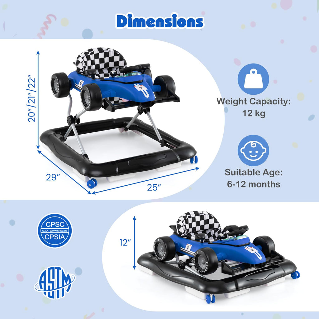 Foldable Baby Walker with Adjustable Heights and Wheels Q185