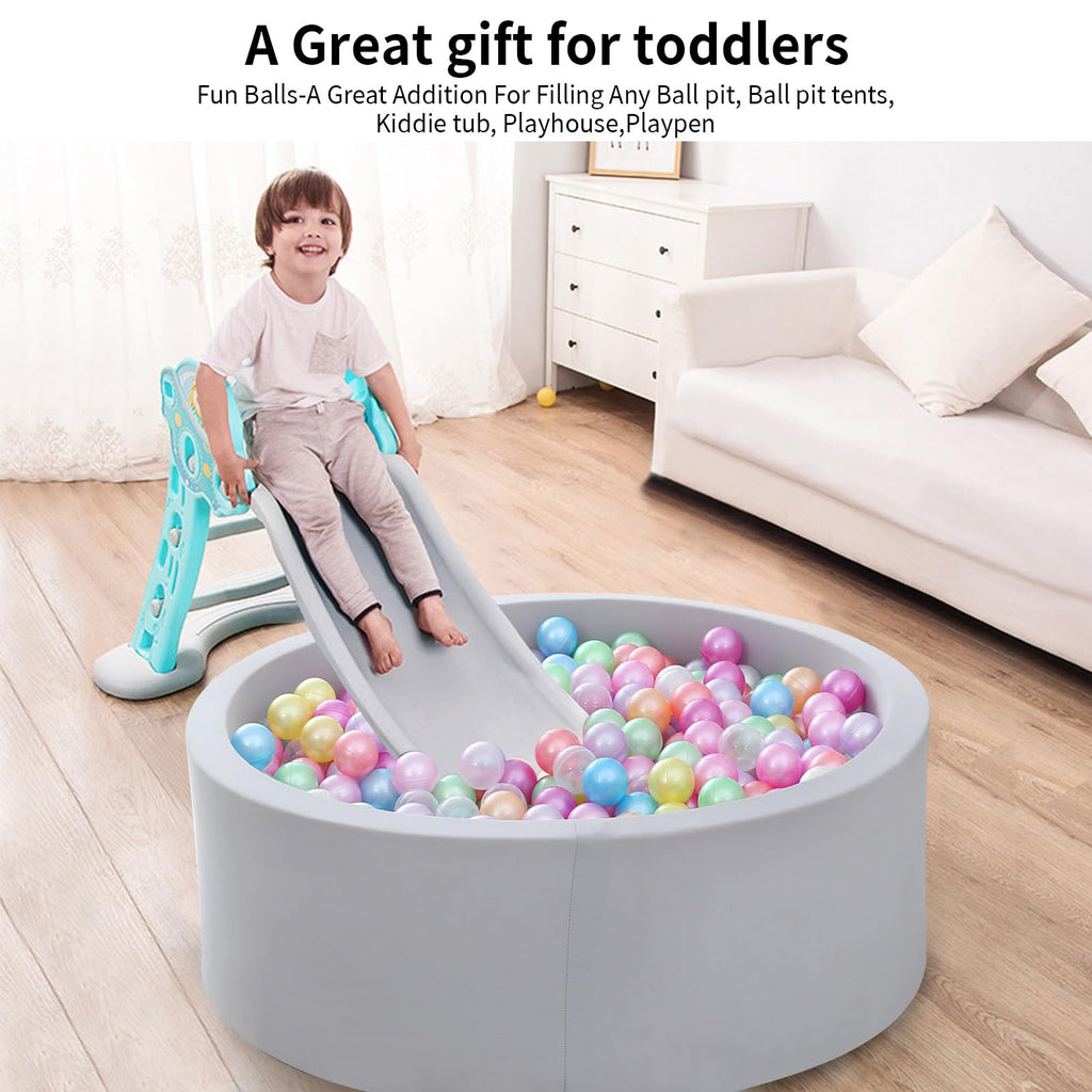 Pack of 100 200 500 BPA Free Non-Toxic Crush Proof Plastic Ball Pit Balls L472537