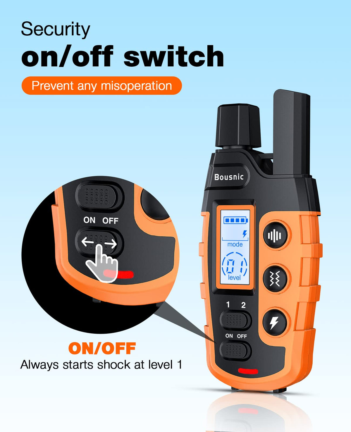 Rechargeable Waterproof Dog Training Collar with Remote H171